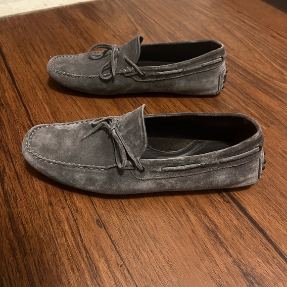 Made in Italy Gray Suede Men's Loafers - Picture 4 of 7